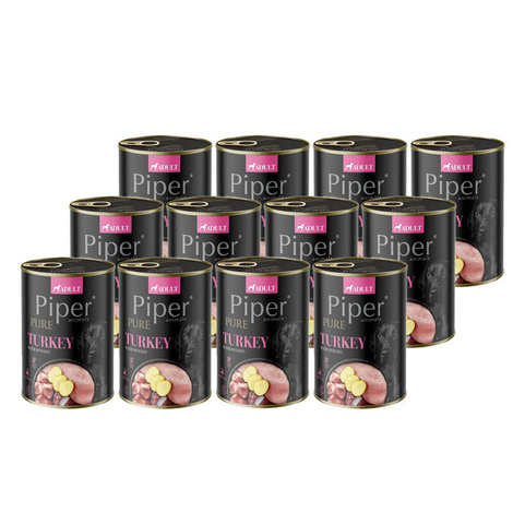 Piper Pure Wet Dog Food: Turkey with Potatoes, 12 x 400 g Pack