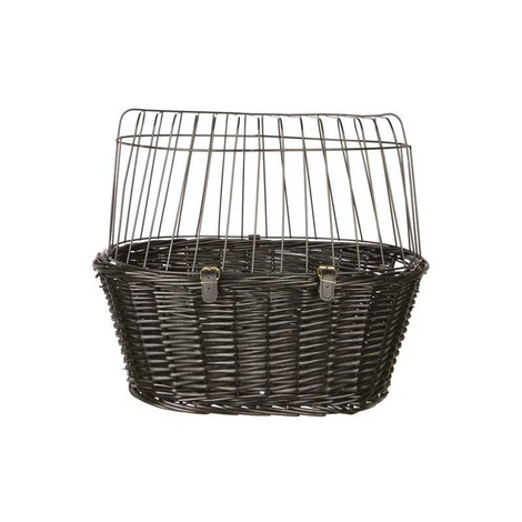Trixie Wicker Bike Basket, Black, 50 × 41 × 35 cm