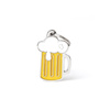 Engraved ID Tag for Dogs and Cats: Beer Mug Design