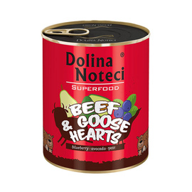 Dolina Noteci Superfood Wet Dog Food with Beef and Goose Hearts, 800 g Can