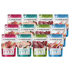 Super Rafi Wet Dog Food with Veal and Rabbit Liver, 12 x 400 g Set