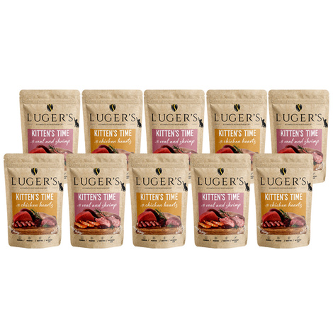 Luger’s Kitten’s Time Wet Cat Food for Kittens, Assorted Flavors, 10 x 85 g Pack