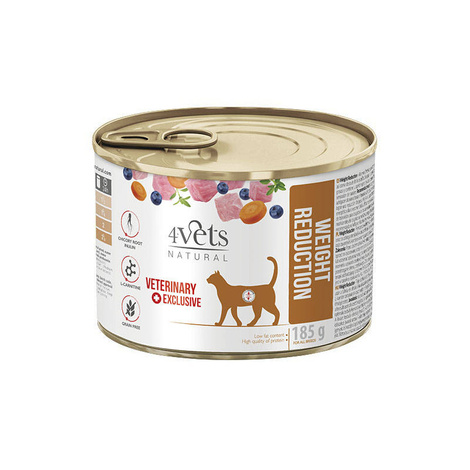 4Vets Natural Weight Reduction Wet Cat Food for Overweight Cats, 185 g