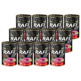 Rafi Cat Adult Wet Cat Food with Veal, 12 x 400 g Pack