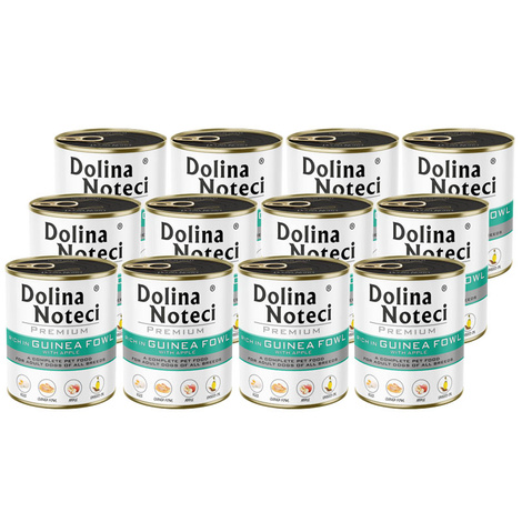 Dolina Noteci Premium Wet Dog Food, Rich in Guinea Fowl and Apple, 12 x 800 g Set