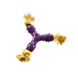 BUBA Dog Toy: Three-Pronged TPR Chew Toy with Rope