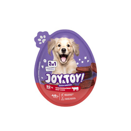 Joy&Toy 2-in-1 Surprise Egg for Dogs: Beef-Flavored Treat + Toy