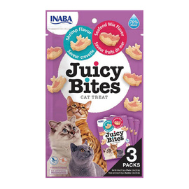 Inaba Juicy Bites Cat Treats: Shrimp and Seafood, 3 x 11.3 g