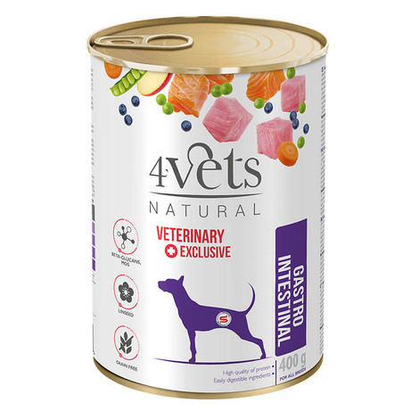 4Vets Natural Gastro Intestinal Wet Veterinary Dog Food for Dogs with Gastric Issues, 400 g