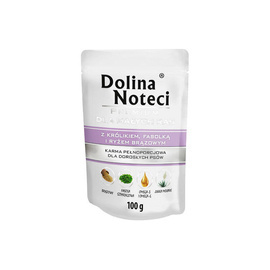 Dolina Noteci Premium Wet Dog Food for Small Breeds with Rabbit, Beans, and Rice, 100 g pouch