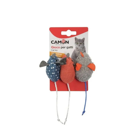 Camon Cat Toy Cat Toy: Mice with Catnip, 3-Pack