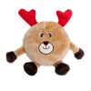 Zippy Paws Plush Dog Toy with Squeaker: Round Reindeer