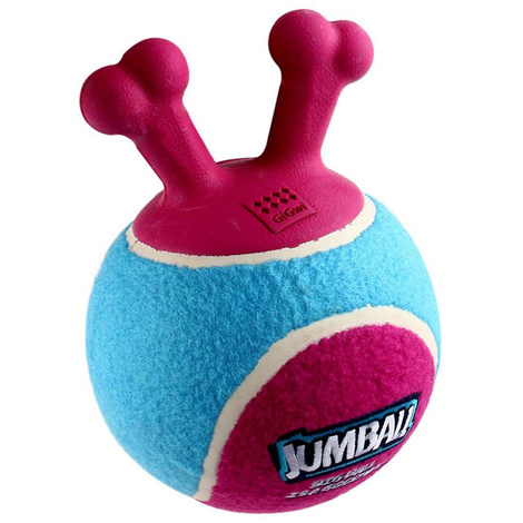 GiGwi Jumball Dog Toy with Handles for Small Dogs - Pink and Blue