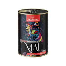 MAU Pâté and Fillet Wet Cat Food: Beef with Sweet Potatoes and Rosemary, 400 g