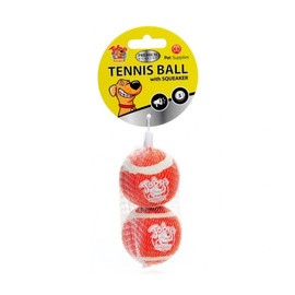 Toby's Choice Dog Toy: Small Tennis Ball with Squeaker, 2-Pack.