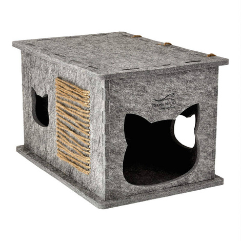Dolina Noteci Gray Felt Cat House, 32 x 37 x 54 cm