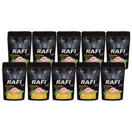 Rafi Cat Adult Wet Cat Food with Chicken, 10 x 100 g Pack