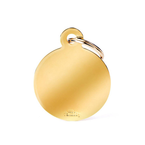 Engraved ID Tag for Dogs and Cats—Large Gold Circle