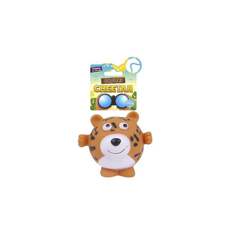 Cooper & Pals Squeaky Dog Toy: Safari Tiger, 10.5 cm