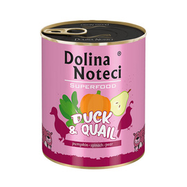 Dolina Noteci Superfood Wet Dog Food with Duck and Quail, 800 g Can