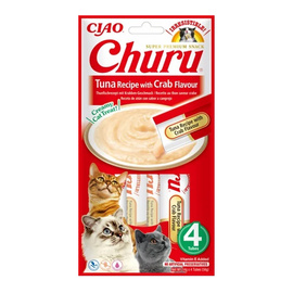 Inaba Churu Creamy Cat Treats, Tuna & Crab Flavor, 4 x 14 g
