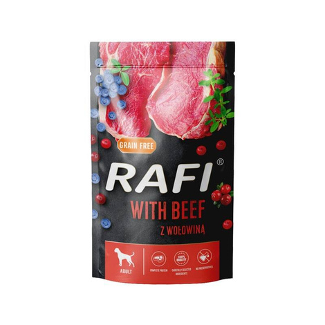 Rafi Wet Dog Food with Beef, 500 g pouch