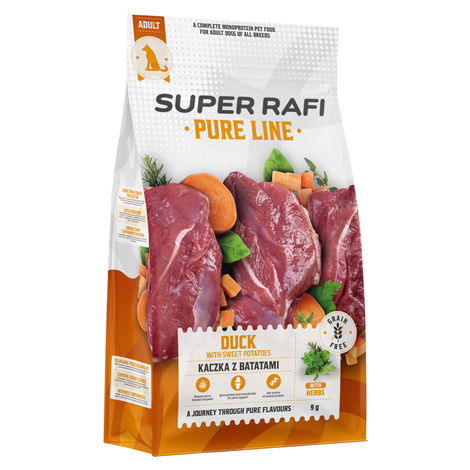 Super Rafi Pure Line Dry Dog Food: Duck with Sweet Potatoes, 9 kg