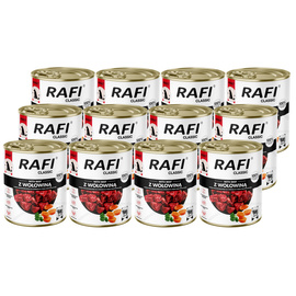Rafi Classic Wet Dog Food with Beef, 12-Pack (800 g each)
