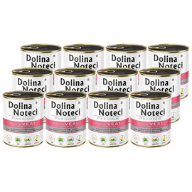 Dolina Noteci Premium Wet Dog Food, Rich in Veal with Green Peas, 12 x 800 g
