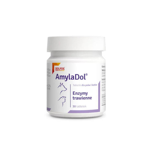 Dolfos AmylaDol for Digestive Problems in Dogs and Cats, 30 tablets