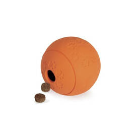 Camon Rubber Ball Treat Dispenser Dog Toy, 8 cm