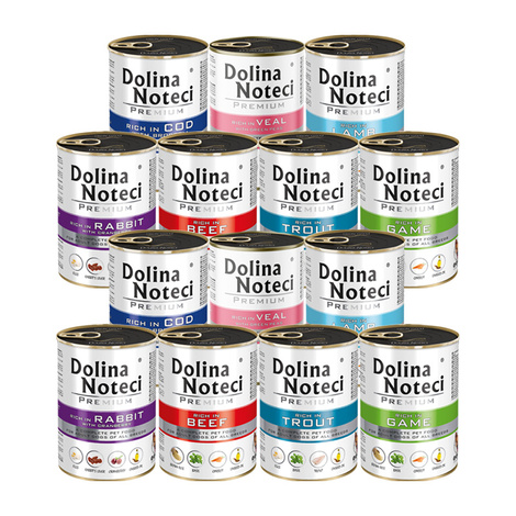 Dolina Noteci Premium Mix Wet Dog Food (Assorted Flavors, Poultry-Free) 14 x 400 g