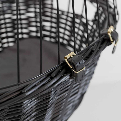 Trixie Wicker Bike Basket, Black, 50 × 41 × 35 cm