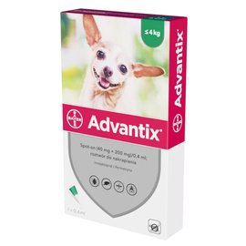Bayer Advantix Tick Drops for Dogs Up to 4 kg, 0.4 ml, 1 piece