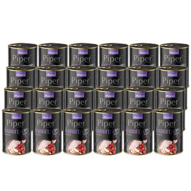 Piper Animals Wet Dog Food with Rabbit and Apple, 24 x 400 g Set