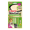 Inaba Churu Skin&amp;Coat Creamy Cat Treats, Chicken and Scallop Flavor, 4 x 14 g