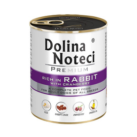 Dolina Noteci Premium Wet Dog Food, Rich in Rabbit with Cranberries, 800 g Can