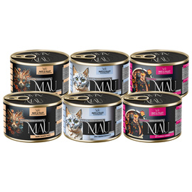 MAU Pâté and Fillet Wet Cat Food for Neutered Cats—Three-Flavor Mix, 6-Pack (185 g each)
