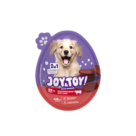Joy&Toy 2-in-1 Surprise Egg for Dogs: Beef-Flavored Treat + Toy