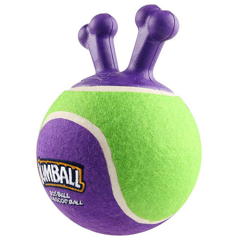 GiGwi Jumball Dog Toy—Ball with Handles for Small Dogs, Green and Purple