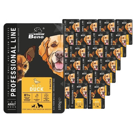 Super Beno Wet food for adult dogs of small and medium breeds with duck, 24 x 100 g pack
