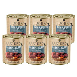 Luger's Daily Pleasures Wet Dog Food with Reindeer, Carrots, and Brown Rice, 6-pack (800 g each)