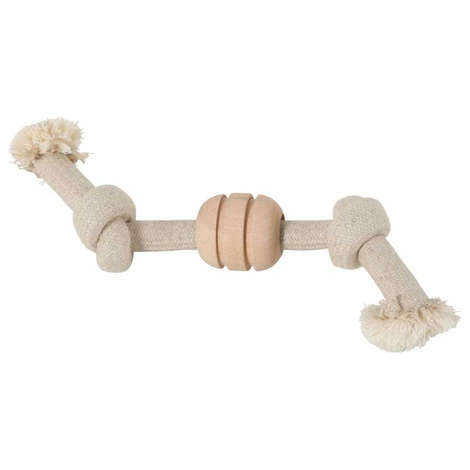 Zolux Wild Mix Rope Toy with 2 Knots and a Wooden Disc