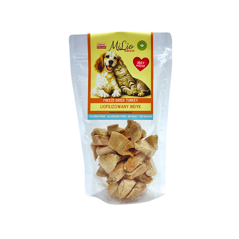 Milord MiLio Freeze-Dried Natural, Easily Digestible Turkey Treat for Dogs and Cats, 40 g