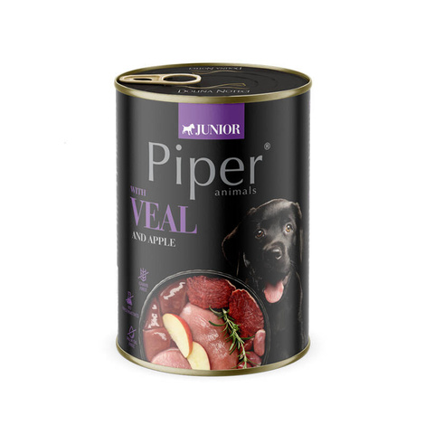 Piper Animals Junior Wet Dog Food with Veal and Apple, 400 g