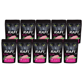 Rafi Cat Adult Wet Cat Food with Turkey, 10 x 100 g Pack