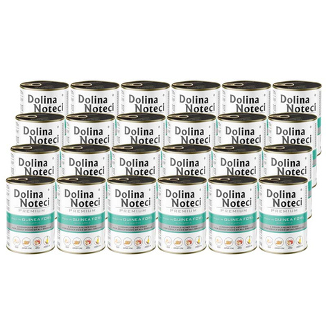 Dolina Noteci Premium Wet Dog Food, Rich in Guinea Fowl and Apple, 24 x 400 g Set