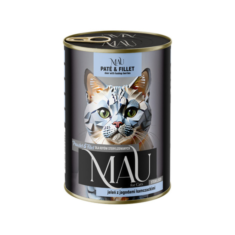 MAU Pâté and Fillet Wet Cat Food for Spayed/Neutered Cats: Venison with Kamchatka Berries, 400 g