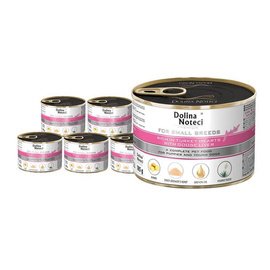 Dolina Noteci Premium Wet Dog Food for Junior Small Breeds, Rich in Turkey Hearts and Goose Liver, 12 x 185 g Set