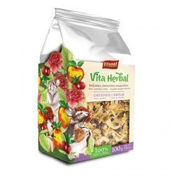 Vitapol Vita Herbal Treat for Rodents and Rabbits: Fruit and Vegetable Mix, 100 g